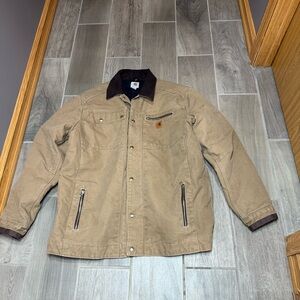Carhartt J285 FRB XL Men's Brown Canvas Quilt Lined Work Jacket